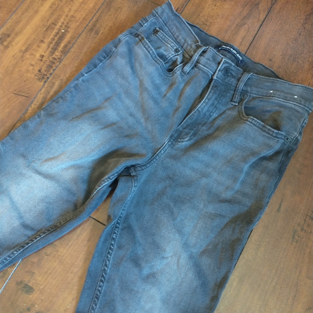 Calvin Klein Jeans 6/28 high rise skinny ankle jeans gray/black wash